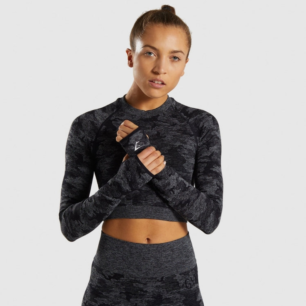 Gymshark Adapt Camo Cropped Top Size XS
